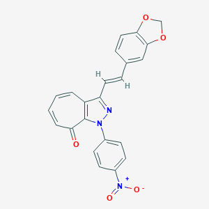 molecular formula C23H15N3O5 B288064 3-[2-(1,3-benzodioxol-5-yl)vinyl]-1-{4-nitrophenyl}cyclohepta[c]pyrazol-8(1H)-one 
