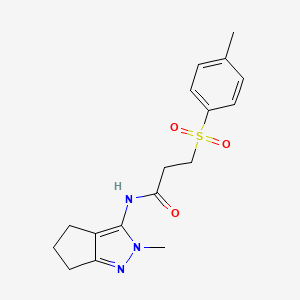 N-(2-methyl-2,4,5,6-tetrahydrocyclopenta[c]pyrazol-3-yl)-3-tosylpropanamide