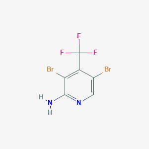 molecular formula C6H3Br2F3N2 B2880642 3,5-Dibromo-4-(trifluoromethyl)pyridin-2-amine CAS No. 1446182-32-6