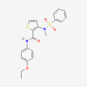 molecular formula C20H20N2O4S2 B2880645 N-(4-ethoxyphenyl)-3-(N-methylbenzenesulfonamido)thiophene-2-carboxamide CAS No. 1116082-66-6