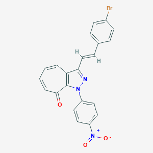 molecular formula C22H14BrN3O3 B288065 3-[2-(4-bromophenyl)vinyl]-1-{4-nitrophenyl}cyclohepta[c]pyrazol-8(1H)-one 