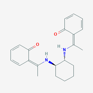 molecular formula C22H26N2O2 B288066 (6Z)-6-[1-[[(1R,2R)-2-[[(1Z)-1-(6-oxocyclohexa-2,4-dien-1-ylidene)ethyl]amino]cyclohexyl]amino]ethylidene]cyclohexa-2,4-dien-1-one 