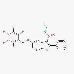 molecular formula C24H15F5O4 B2880665 5-[(2,3,4,5,6-五氟苯基)甲氧基]-2-苯基-1-苯并呋喃-3-羧酸乙酯 CAS No. 300557-08-8
