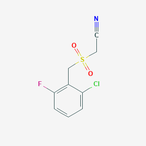 molecular formula C9H7ClFNO2S B2880666 2-[(2-Chloro-6-fluorobenzyl)sulfonyl]acetonitrile CAS No. 263016-10-0