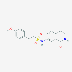 molecular formula C18H20N2O4S B2880667 2-(4-methoxyphenyl)-N-(1-oxo-1,2,3,4-tetrahydroisoquinolin-7-yl)ethanesulfonamide CAS No. 1351633-92-5