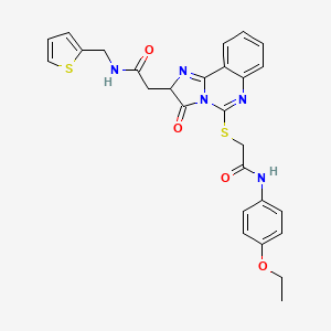 N-(4-ethoxyphenyl)-2-{[3-oxo-2-({[(thiophen-2-yl)methyl]carbamoyl}methyl)-2H,3H-imidazo[1,2-c]quinazolin-5-yl]sulfanyl}acetamide