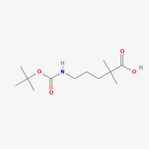 molecular formula C12H23NO4 B2880677 2,2-Dimethyl-5-[(2-methylpropan-2-yl)oxycarbonylamino]pentanoic acid CAS No. 2167610-42-4