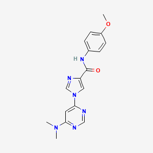 molecular formula C17H18N6O2 B2880679 1-[6-(dimethylamino)-4-pyrimidinyl]-N~4~-(4-methoxyphenyl)-1H-imidazole-4-carboxamide CAS No. 1251708-72-1