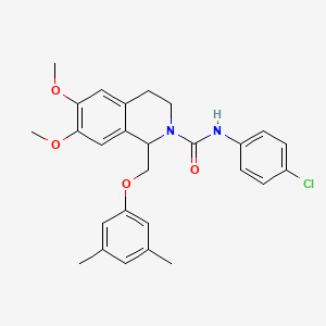 molecular formula C27H29ClN2O4 B2880687 N-(4-氯苯基)-1-((3,5-二甲基苯氧基)甲基)-6,7-二甲氧基-3,4-二氢异喹啉-2(1H)-甲酰胺 CAS No. 486452-00-0