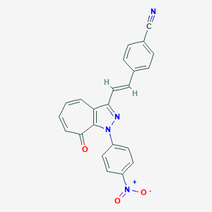 molecular formula C23H14N4O3 B288069 4-[2-(1-{4-Nitrophenyl}-8-oxo-1,8-dihydrocyclohepta[c]pyrazol-3-yl)vinyl]benzonitrile 