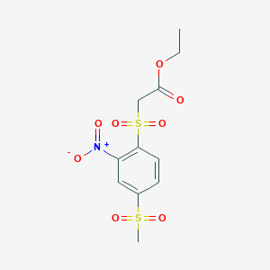 Ethyl 2-(4-methylsulfonyl-2-nitrophenyl)sulfonylacetate