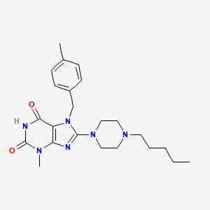 3-methyl-7-(4-methylbenzyl)-8-(4-pentylpiperazin-1-yl)-1H-purine-2,6(3H,7H)-dione