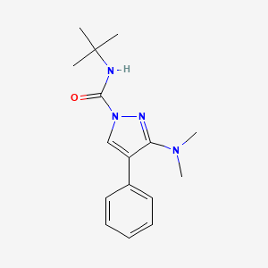 molecular formula C16H22N4O B2880710 N-(tert-butyl)-3-(dimethylamino)-4-phenyl-1H-pyrazole-1-carboxamide CAS No. 321553-12-2