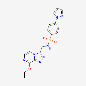 molecular formula C17H17N7O3S B2880711 N-((8-ethoxy-[1,2,4]triazolo[4,3-a]pyrazin-3-yl)methyl)-4-(1H-pyrazol-1-yl)benzenesulfonamide CAS No. 2034369-55-4