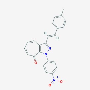 molecular formula C23H17N3O3 B288072 1-{4-nitrophenyl}-3-[2-(4-methylphenyl)vinyl]cyclohepta[c]pyrazol-8(1H)-one 