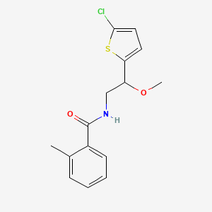 molecular formula C15H16ClNO2S B2880720 N-(2-(5-氯噻吩-2-基)-2-甲氧基乙基)-2-甲基苯甲酰胺 CAS No. 2034411-82-8