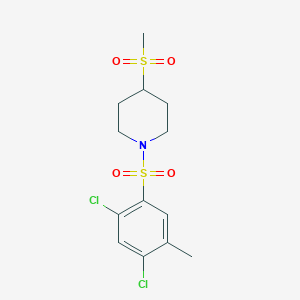 1-((2,4-Dichloro-5-methylphenyl)sulfonyl)-4-(methylsulfonyl)piperidine