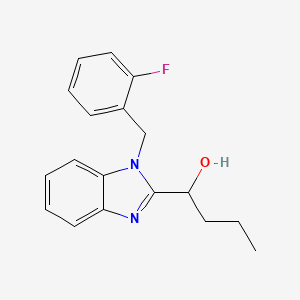 molecular formula C18H19FN2O B2880730 1-{1-[(2-Fluorophenyl)methyl]benzimidazol-2-yl}butan-1-ol CAS No. 931336-12-8