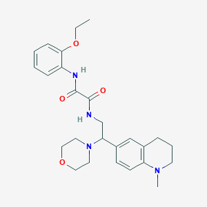 molecular formula C26H34N4O4 B2880731 N-(2-ethoxyphenyl)-N-[2-(1-methyl-1,2,3,4-tetrahydro-6-quinolinyl)-2-morpholinoethyl]ethanediamide CAS No. 922120-53-4