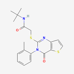 N-tert-butyl-2-{[3-(2-methylphenyl)-4-oxo-3,4-dihydrothieno[3,2-d]pyrimidin-2-yl]sulfanyl}acetamide