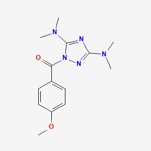 molecular formula C14H19N5O2 B2880746 (3,5-Bis(dimethylamino)-1H-1,2,4-triazol-1-yl)(4-methoxyphenyl)methanone CAS No. 478032-08-5
