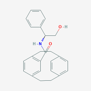 molecular formula C25H25NO2 B288075 N-[(1R)-2-hydroxy-1-phenylethyl]tricyclo[8.2.2.2~4,7~]hexadeca-1(12),4,6,10,13,15-hexaene-5-carboxamide 