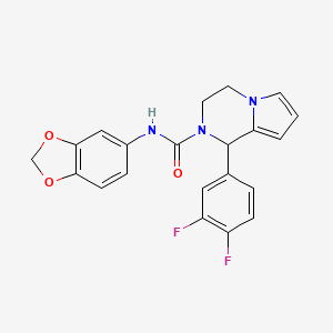 molecular formula C21H17F2N3O3 B2880751 N-(benzo[d][1,3]dioxol-5-yl)-1-(3,4-difluorophenyl)-3,4-dihydropyrrolo[1,2-a]pyrazine-2(1H)-carboxamide CAS No. 899750-23-3