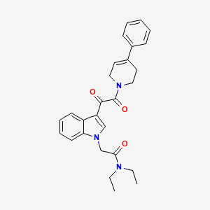 molecular formula C27H29N3O3 B2880753 N,N-diethyl-2-[3-[2-keto-2-(4-phenyl-3,6-dihydro-2H-pyridin-1-yl)acetyl]indol-1-yl]acetamide CAS No. 893985-29-0