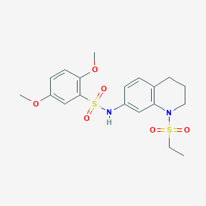 molecular formula C19H24N2O6S2 B2880756 N-(1-(ethylsulfonyl)-1,2,3,4-tetrahydroquinolin-7-yl)-2,5-dimethoxybenzenesulfonamide CAS No. 946249-83-8