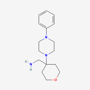 [4-(4-Phenylpiperazin-1-yl)oxan-4-yl]methanamine
