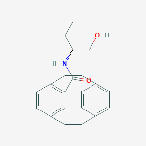 molecular formula C22H27NO2 B288076 N-[(1R)-1-(hydroxymethyl)-2-methylpropyl]tricyclo[8.2.2.2~4,7~]hexadeca-1(12),4,6,10,13,15-hexaene-5-carboxamide 