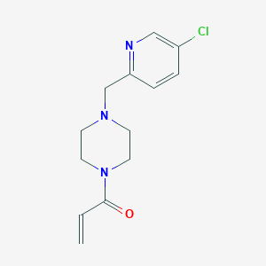 molecular formula C13H16ClN3O B2880764 1-[4-[(5-Chloropyridin-2-yl)methyl]piperazin-1-yl]prop-2-en-1-one CAS No. 2196448-81-2