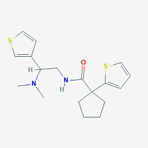 N-(2-(dimethylamino)-2-(thiophen-3-yl)ethyl)-1-(thiophen-2-yl)cyclopentanecarboxamide