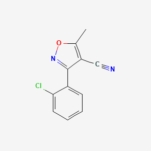 molecular formula C11H7ClN2O B2880769 3-(2-氯苯基)-5-甲基-1,2-恶唑-4-腈 CAS No. 320424-75-7
