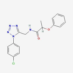 molecular formula C17H16ClN5O2 B2880771 N-((1-(4-chlorophenyl)-1H-tetrazol-5-yl)methyl)-2-phenoxypropanamide CAS No. 1005292-59-0