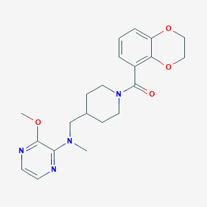 molecular formula C21H26N4O4 B2880773 2,3-Dihydro-1,4-benzodioxin-5-yl-[4-[[(3-methoxypyrazin-2-yl)-methylamino]methyl]piperidin-1-yl]methanone CAS No. 2380097-09-4