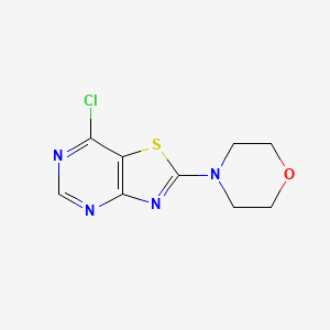 molecular formula C9H9ClN4OS B2880783 4-(7-氯-[1,3]噻唑并[4,5-d]嘧啶-2-基)吗啉 CAS No. 1823229-87-3