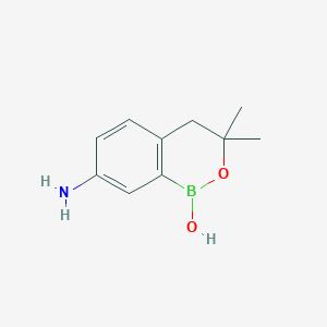 molecular formula C10H14BNO2 B2880785 7-氨基-3,3-二甲基-3,4-二氢-1H-2,1-苯并恶硼杂环丁-1-醇 CAS No. 1335095-17-4