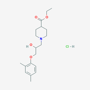 molecular formula C19H30ClNO4 B2880787 Ethyl 1-(3-(2,4-dimethylphenoxy)-2-hydroxypropyl)piperidine-4-carboxylate hydrochloride CAS No. 478784-96-2
