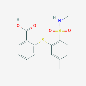 molecular formula C15H15NO4S2 B288079 2-({5-Methyl-2-[(methylamino)sulfonyl]phenyl}sulfanyl)benzoic acid 