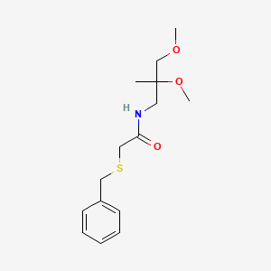 molecular formula C15H23NO3S B2880792 2-(苄基硫烷基)-N-(2,3-二甲氧基-2-甲基丙基)乙酰胺 CAS No. 2034451-62-0