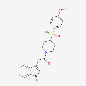 2-(1H-indol-3-yl)-1-(4-((4-methoxyphenyl)sulfonyl)piperidin-1-yl)ethanone