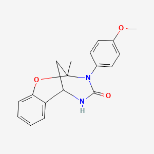 molecular formula C18H18N2O3 B2880794 3-(4-methoxyphenyl)-2-methyl-2,3,5,6-tetrahydro-4H-2,6-methano-1,3,5-benzoxadiazocin-4-one CAS No. 688342-98-5