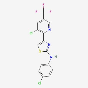 4-[3-chloro-5-(trifluoromethyl)pyridin-2-yl]-N-(4-chlorophenyl)-1,3-thiazol-2-amine