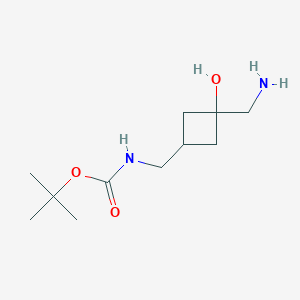 molecular formula C11H22N2O3 B2880810 Tert-butyl N-[[3-(aminomethyl)-3-hydroxycyclobutyl]methyl]carbamate CAS No. 2344685-79-4