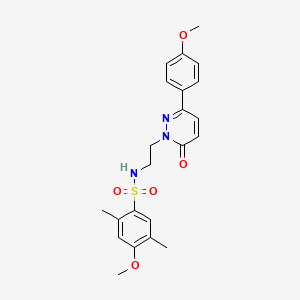 molecular formula C22H25N3O5S B2880823 4-methoxy-N-(2-(3-(4-methoxyphenyl)-6-oxopyridazin-1(6H)-yl)ethyl)-2,5-dimethylbenzenesulfonamide CAS No. 923226-85-1