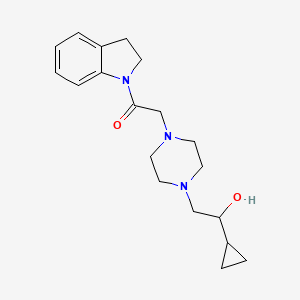 2-(4-(2-Cyclopropyl-2-hydroxyethyl)piperazin-1-yl)-1-(indolin-1-yl)ethanone