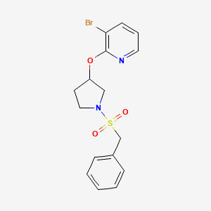 molecular formula C16H17BrN2O3S B2880832 2-((1-(Benzylsulfonyl)pyrrolidin-3-yl)oxy)-3-bromopyridine CAS No. 1903448-98-5