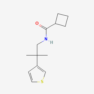molecular formula C13H19NOS B2880834 N-(2-methyl-2-(thiophen-3-yl)propyl)cyclobutanecarboxamide CAS No. 2320956-39-4