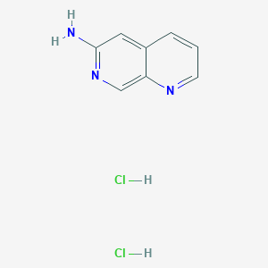 molecular formula C8H9Cl2N3 B2880838 1,7-Naphthyridin-6-amine dihydrochloride CAS No. 2059993-86-9